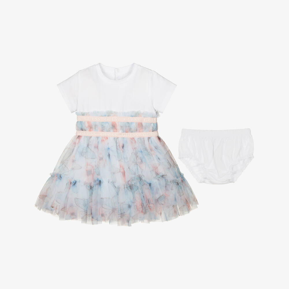Guess-Blue Butterfly Tulle Dress | Childrensalon Outlet
