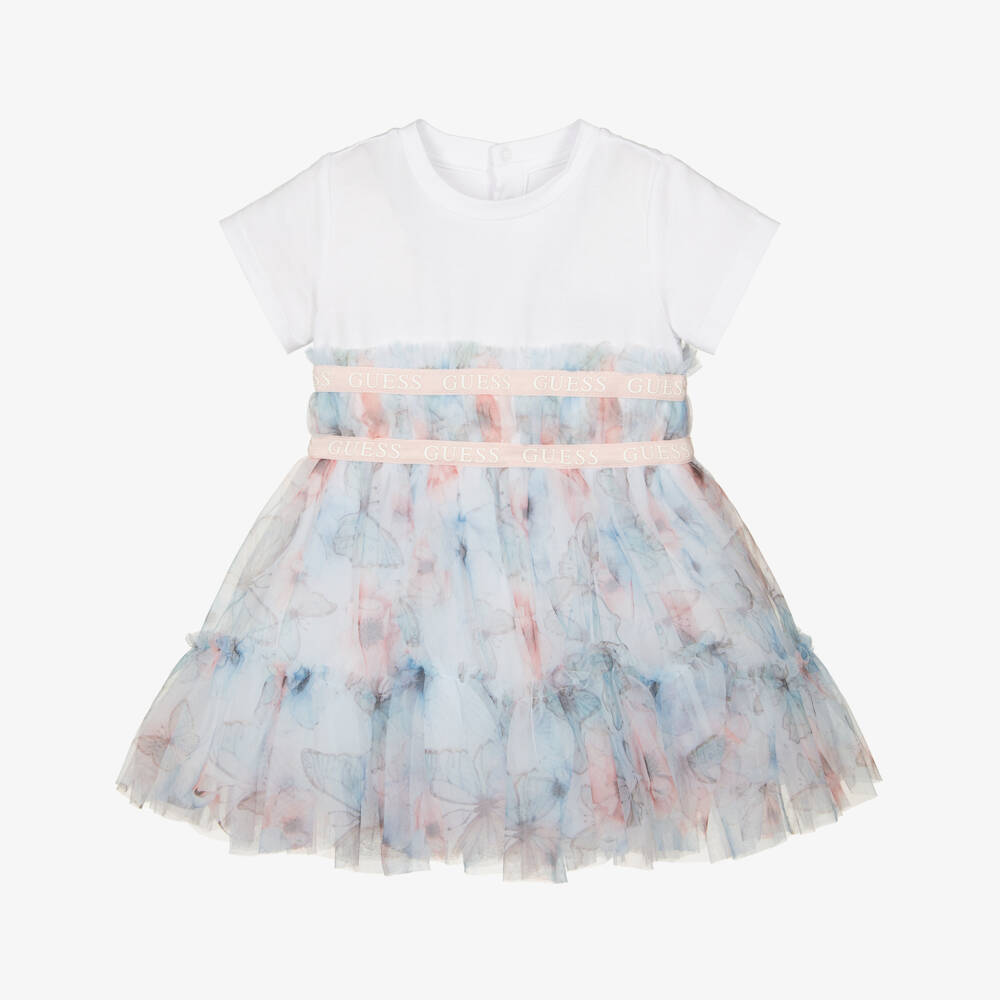 Guess-Blue Butterfly Tulle Dress | Childrensalon Outlet