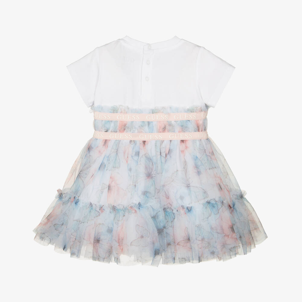 Guess-Blue Butterfly Tulle Dress | Childrensalon Outlet