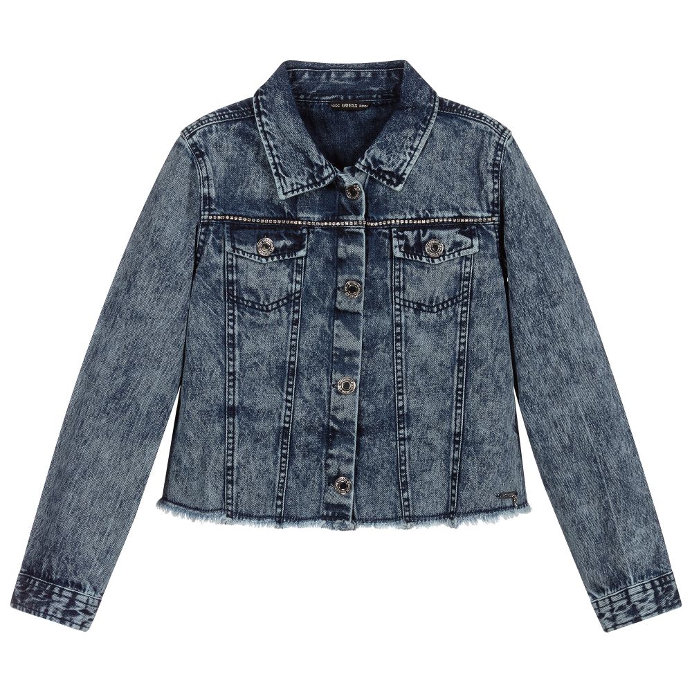 Guess - Veste pailletée bleue en denim | Childrensalon