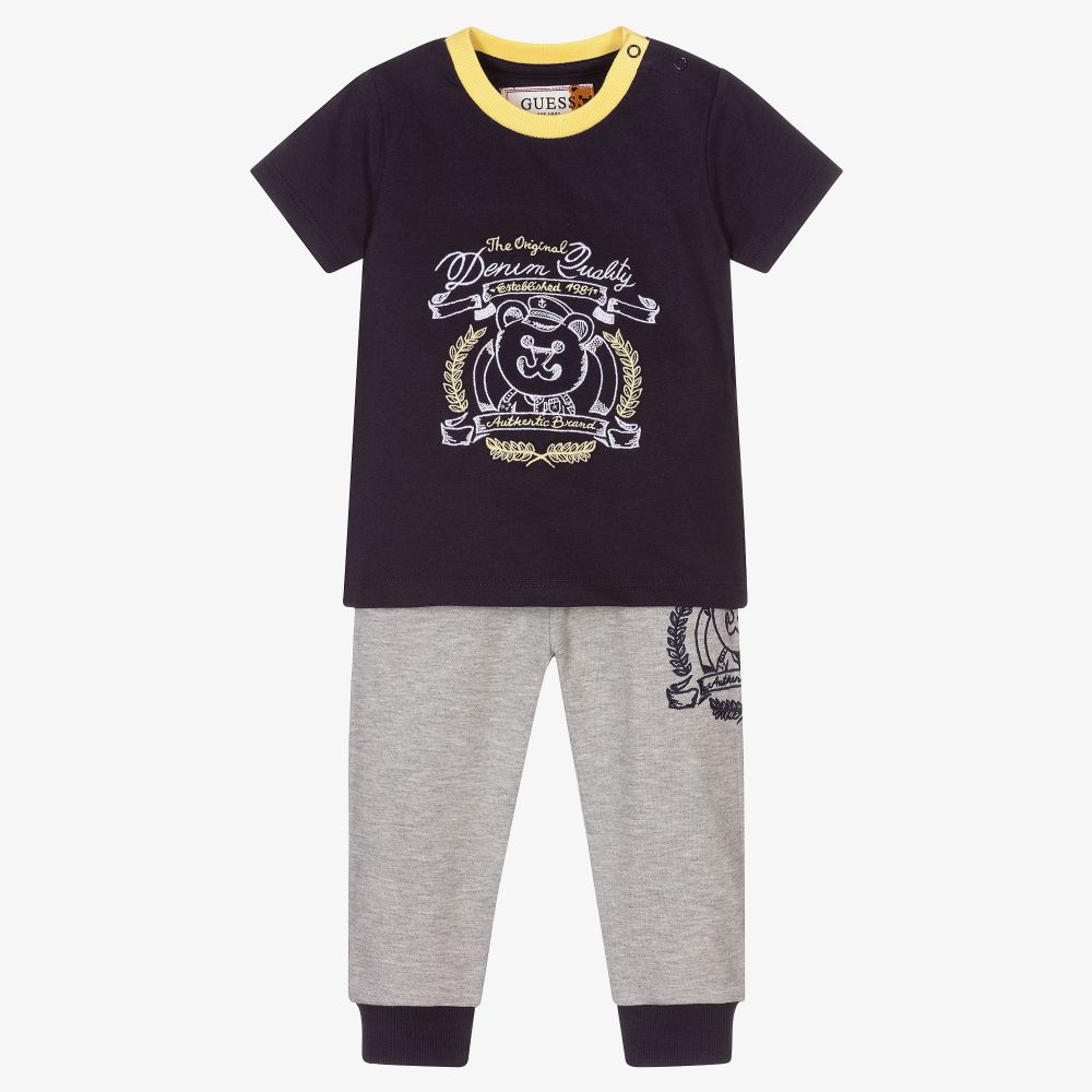 Guess - Ensemble pantalon bleu/gris Bébé | Childrensalon