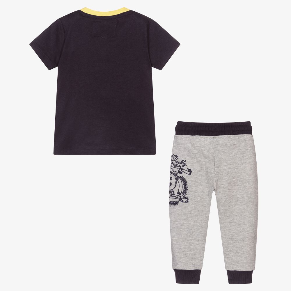 Guess-Blue & Grey Baby Trouser Set | Childrensalon Outlet