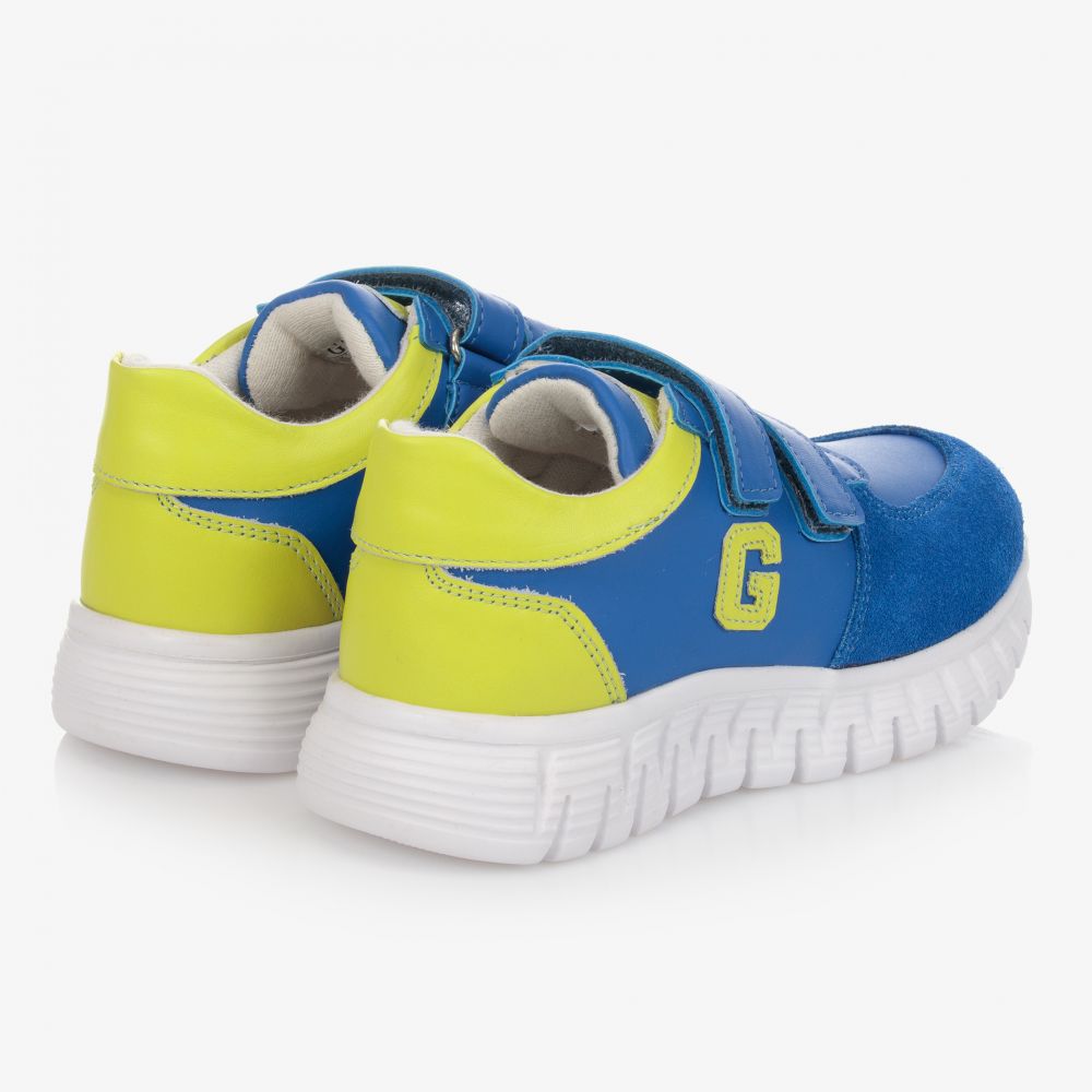 Guess-Blue Leather Velcro Trainers | Childrensalon Outlet