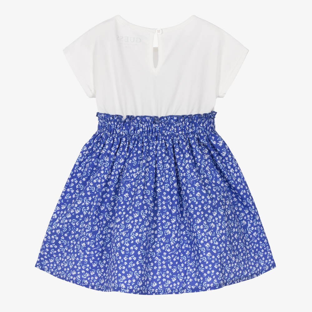 Guess-Blue Logo Floral Dress | Childrensalon Outlet