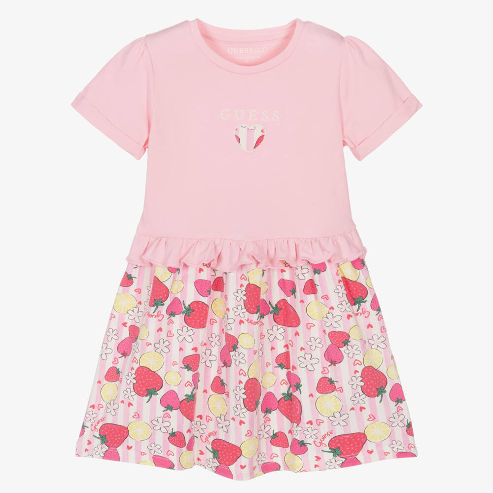 Guess-Blue Strawberry Print Dress | Childrensalon Outlet