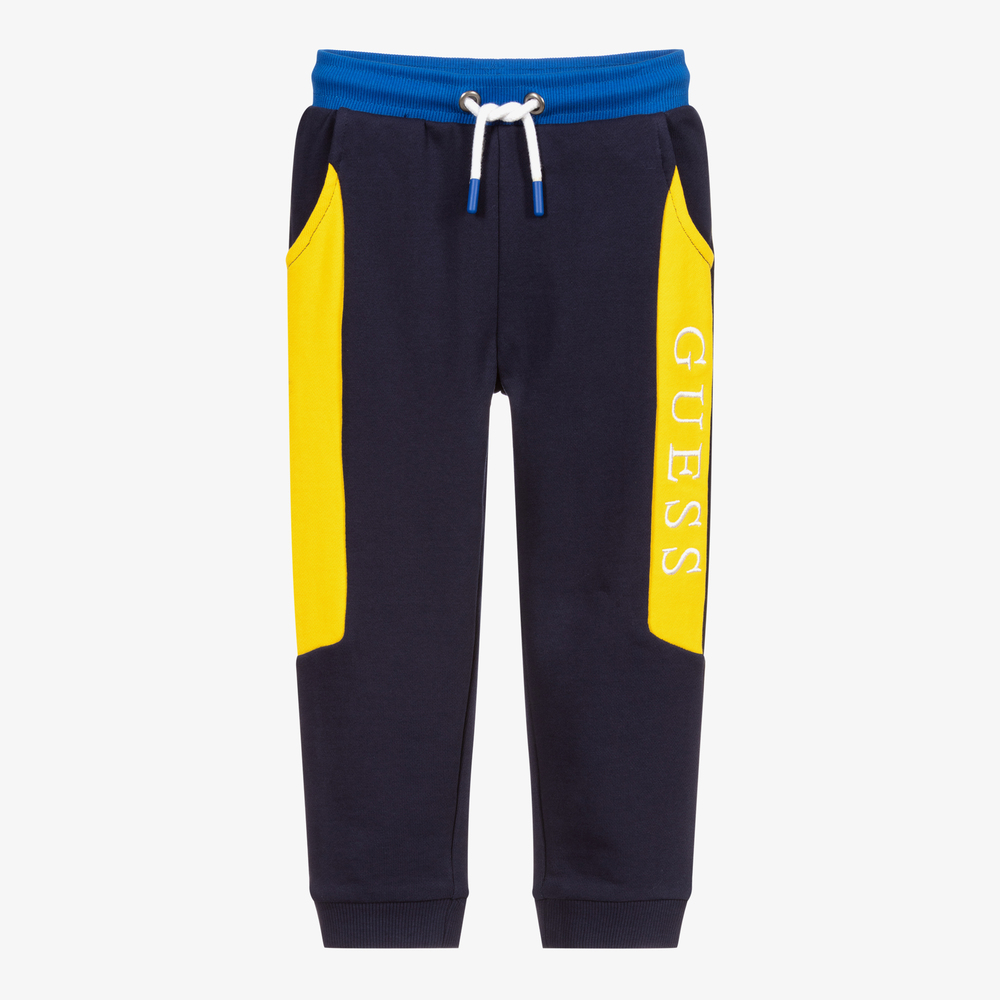 Guess - Blue & Yellow Logo Joggers | Childrensalon