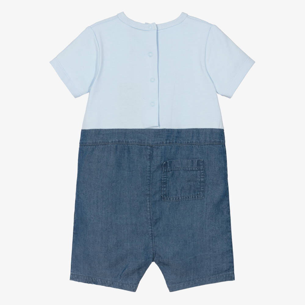 Guess-Boy's Navy Blue Bear Romper | Childrensalon Outlet