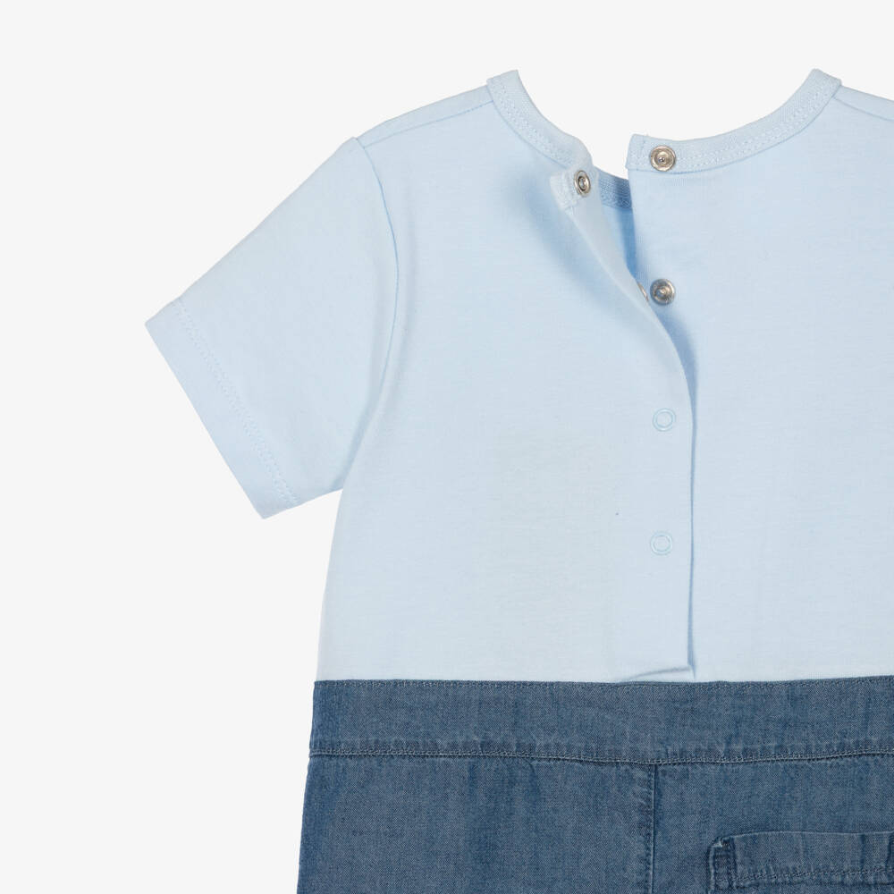 Guess-Boy's Navy Blue Bear Romper | Childrensalon Outlet