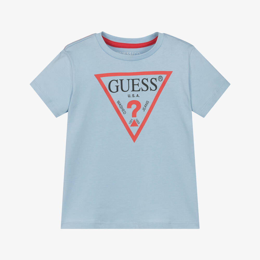 Guess-Boys Azure Cotton Tee Delight | Childrensalon Outlet