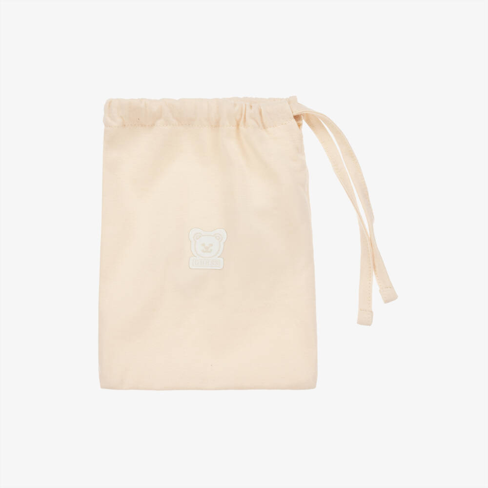 Guess-Boys Beige Bear Cotton Booties | Childrensalon Outlet