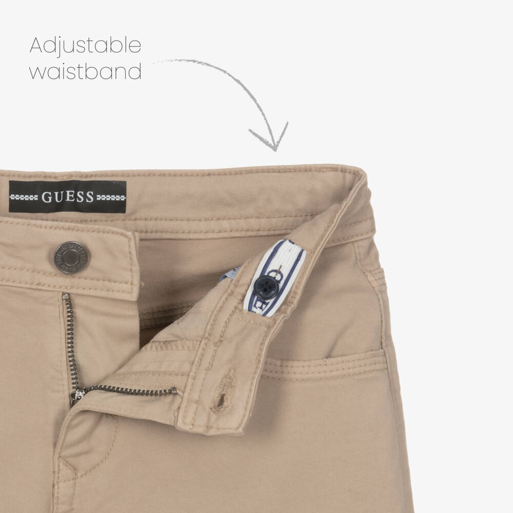 Guess-Boys Beige Cotton Blend Trousers | Childrensalon Outlet