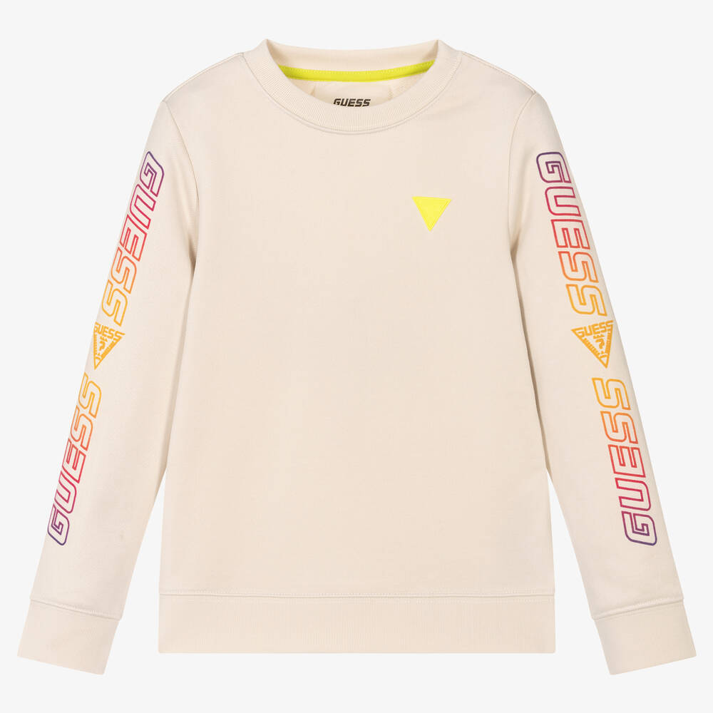 Guess - Beiges Jersey-Sweatshirt für Jungen  | Childrensalon
