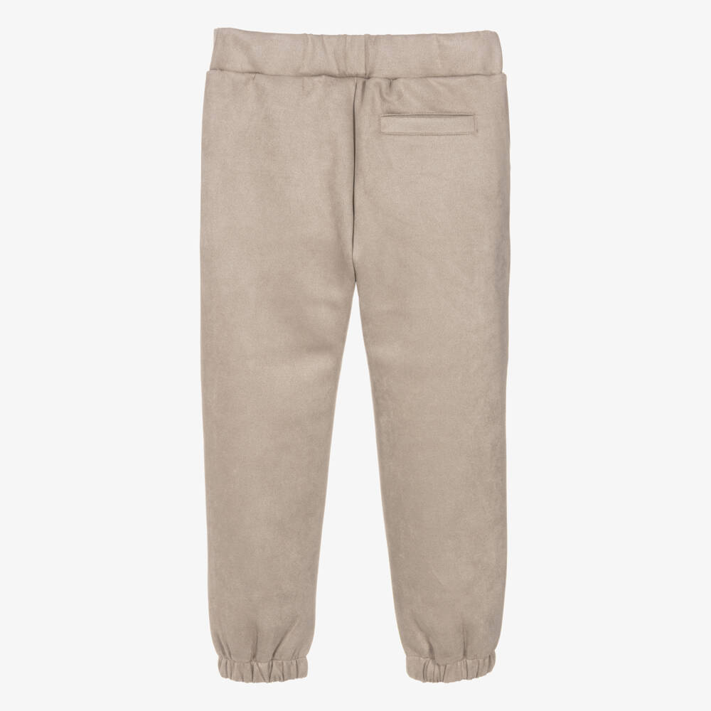 Guess-Boys Beige Suedette Jogging Pants | Childrensalon Outlet