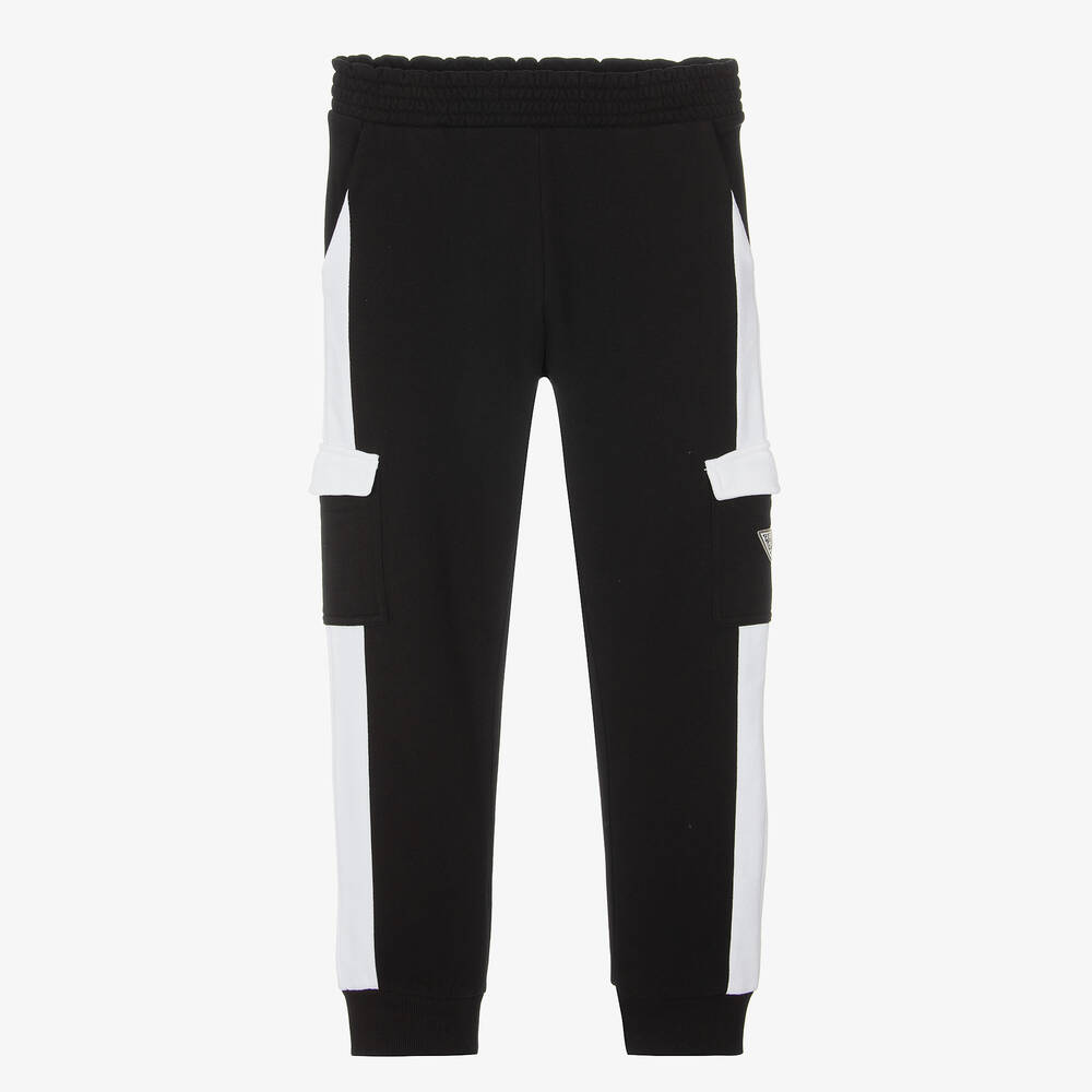 Guess-Boys Black Cotton Joggers | Childrensalon Outlet