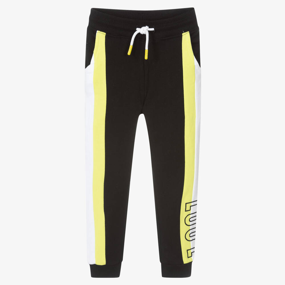 Guess - Boys Black Cotton Logo Joggers | Childrensalon