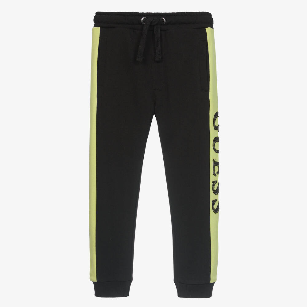 Guess - Boys Black Cotton Logo Joggers | Childrensalon