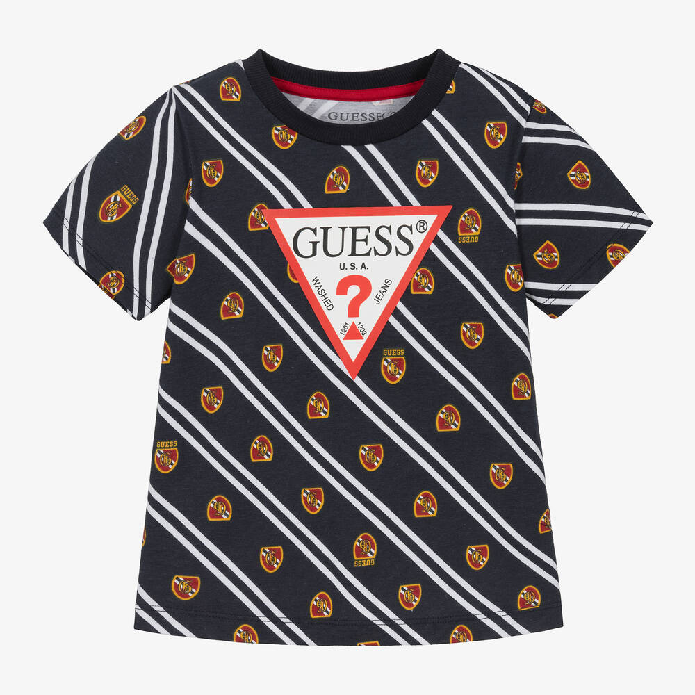 Guess-Boys Black Cotton T-Shirt | Childrensalon Outlet