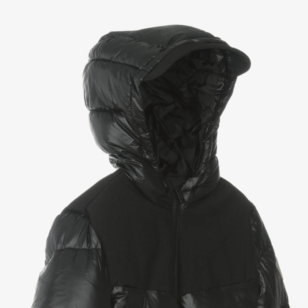 Guess-Boys Black Cozy Hooded Jacket | Childrensalon Outlet