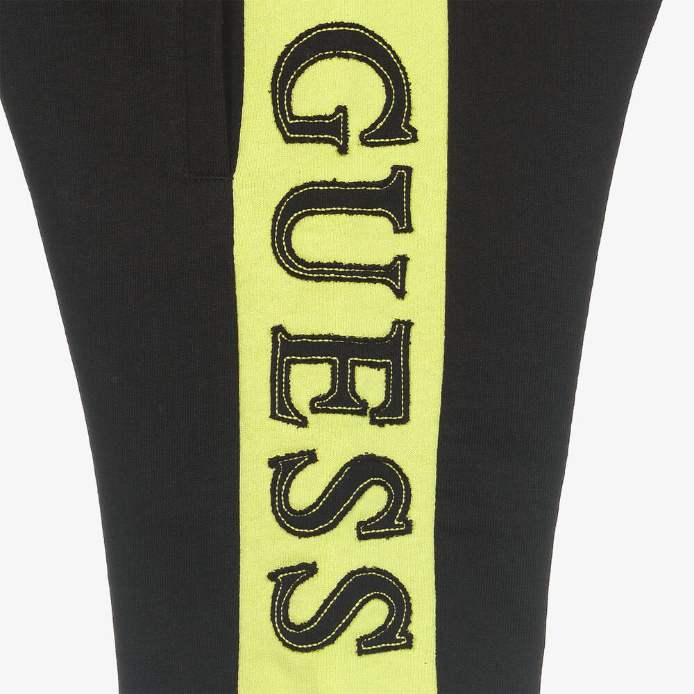 Guess-Boys Black & Green Logo Shorts | Childrensalon Outlet