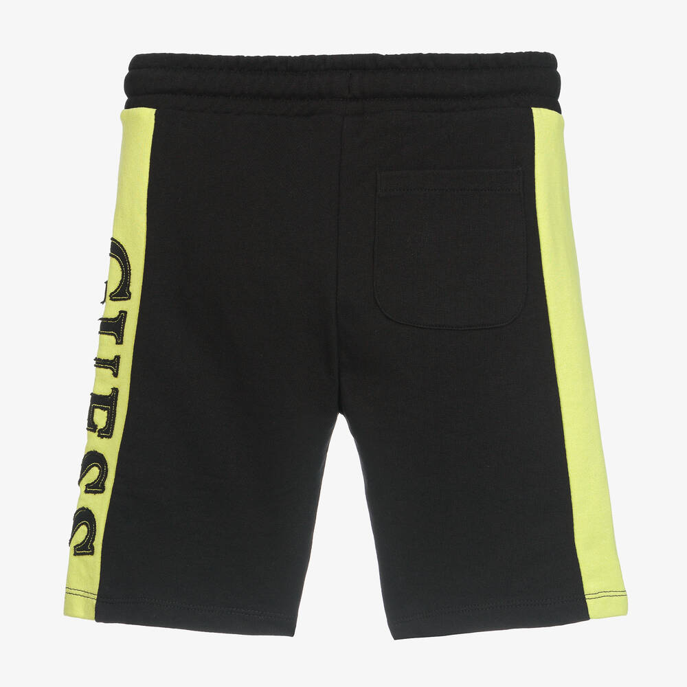 Guess-Boys Black & Green Logo Shorts | Childrensalon Outlet