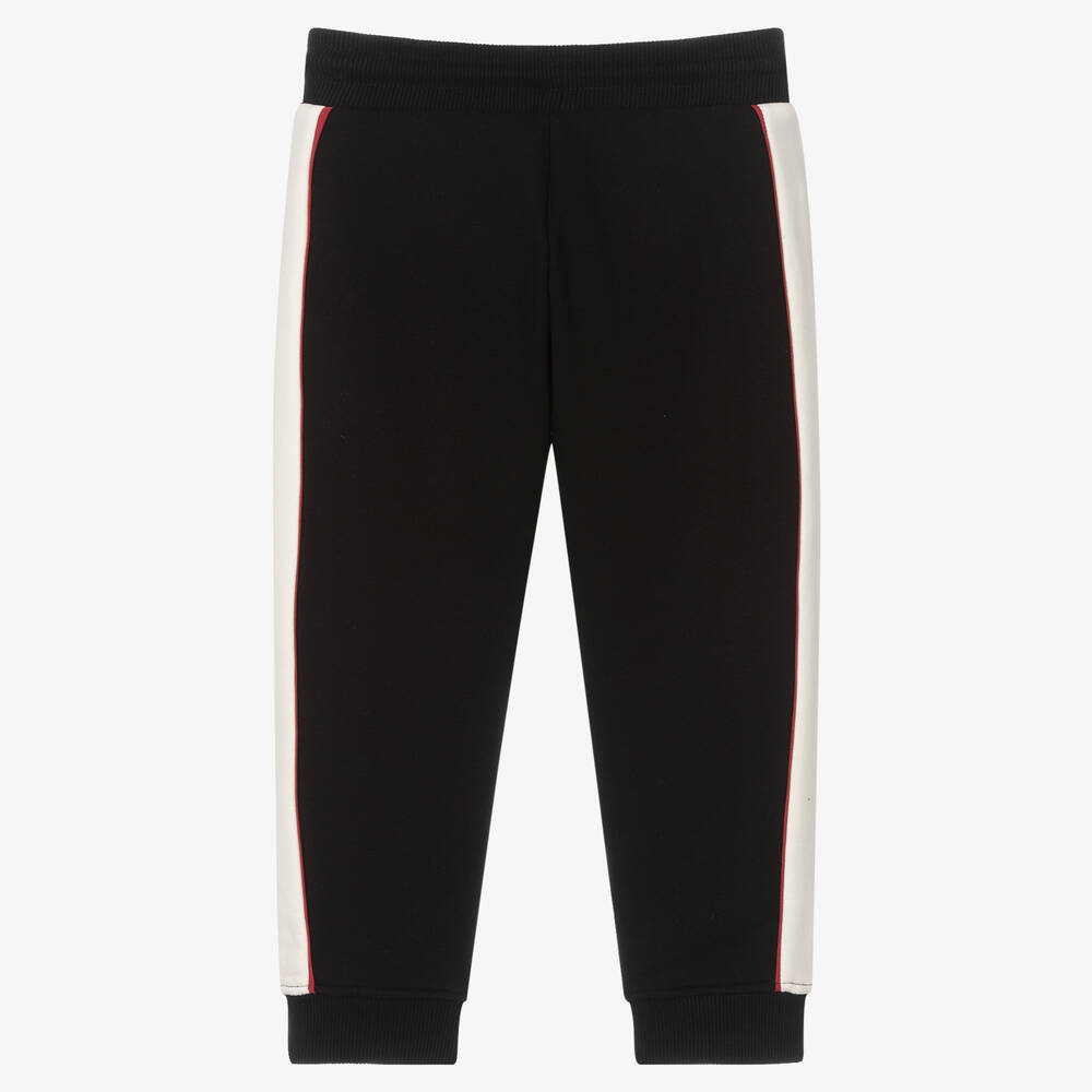 Guess-جوغر قطن جيرسي لون أسود وعاجي للأولاد | Childrensalon Outlet