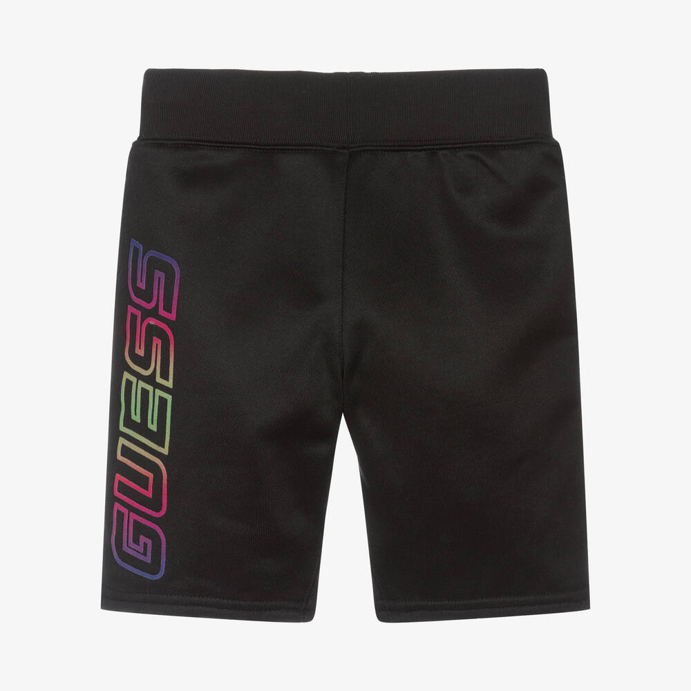 Guess-Boys Black Jersey Logo Shorts | Childrensalon Outlet