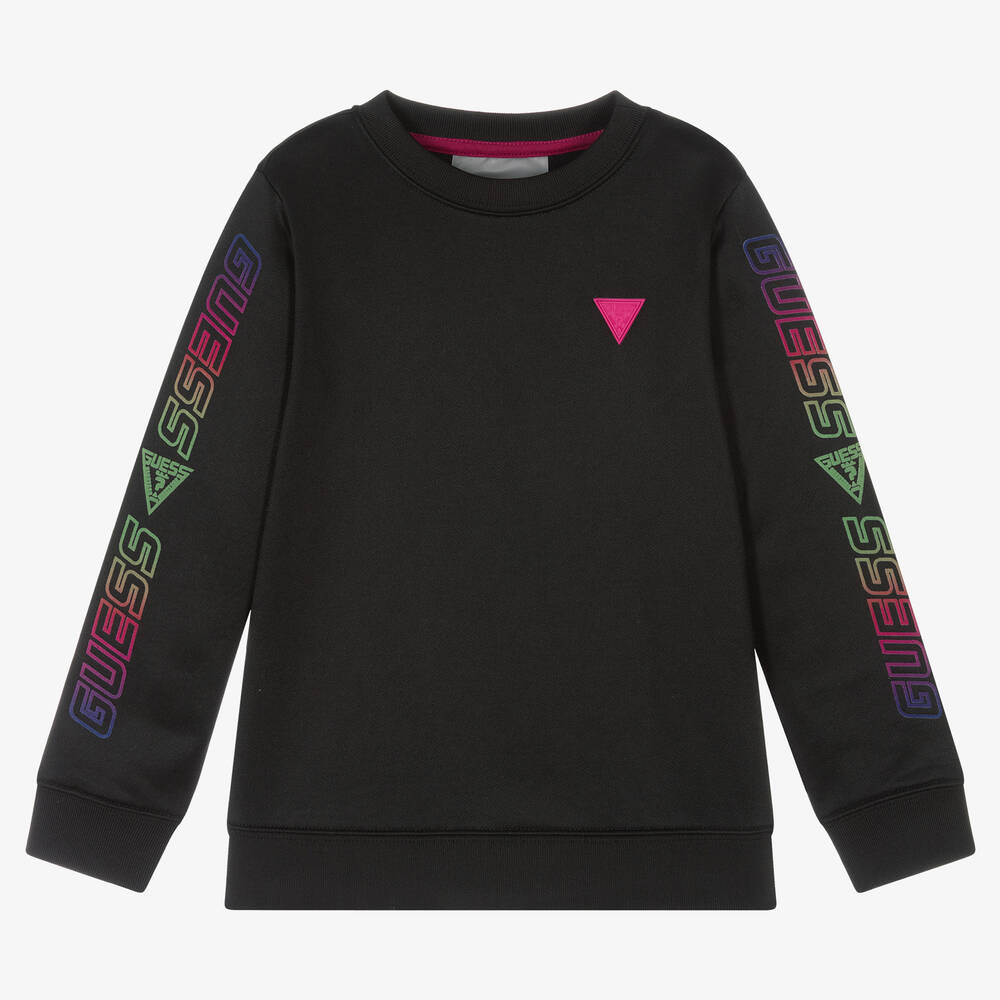 Guess - Boys Black Jersey Sweatshirt  | Childrensalon