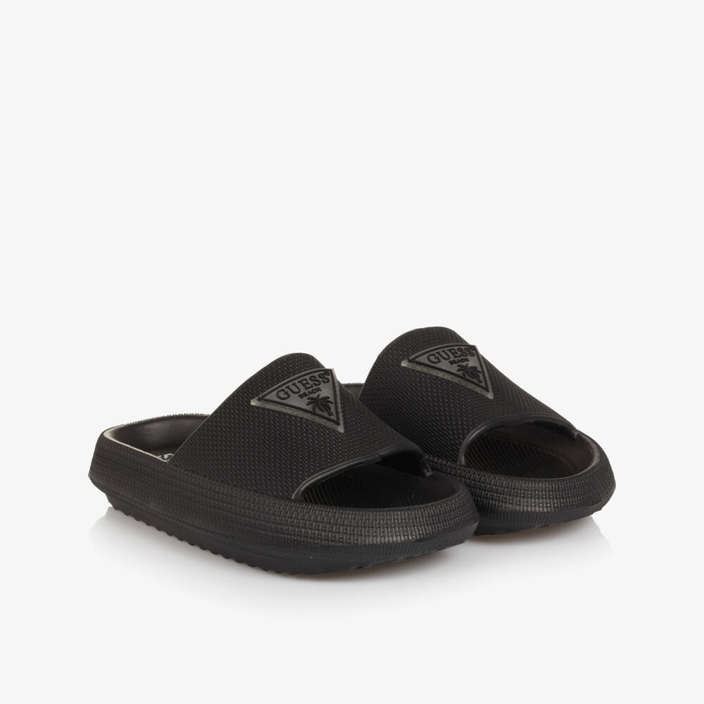 Guess-Boys Black Logo Summer Sandals | Childrensalon Outlet