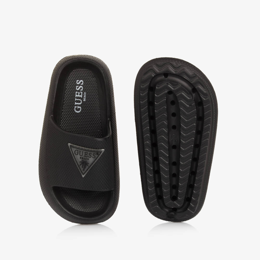 Guess-Boys Black Logo Summer Sandals | Childrensalon Outlet