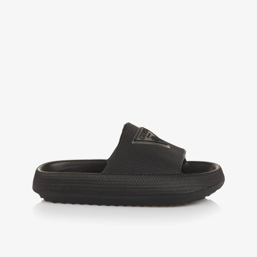Guess-Boys Black Logo Summer Sandals | Childrensalon Outlet