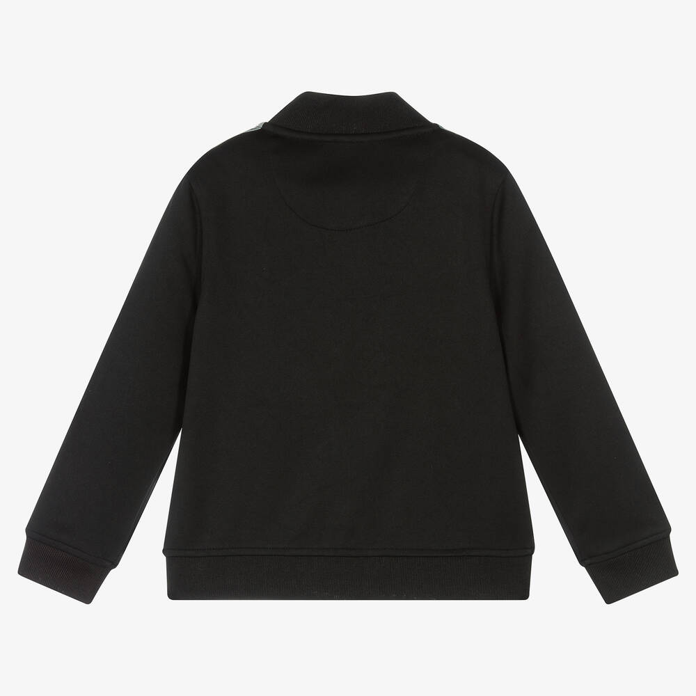 Guess-Boys Black Logo Zip-Up Top | Childrensalon Outlet