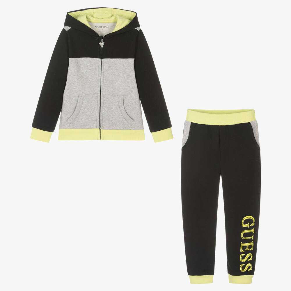 Guess Boys Black Yellow Tracksuit