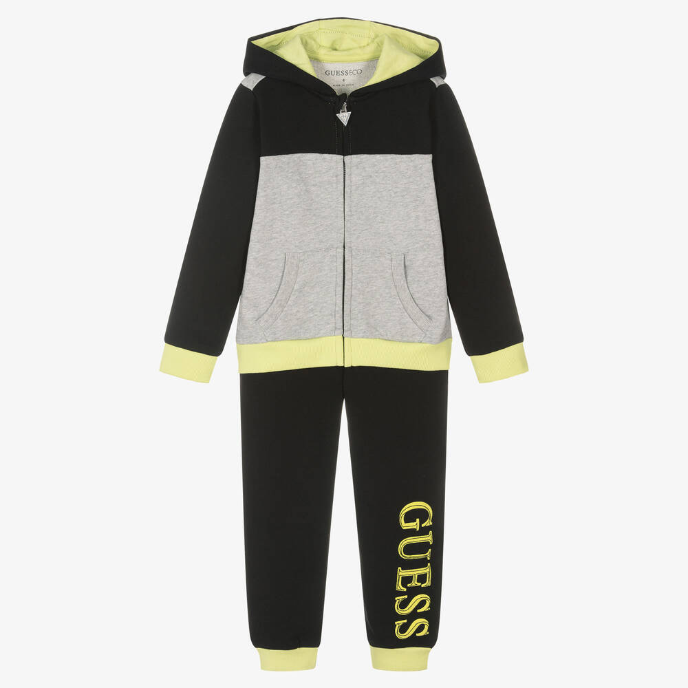 Guess - Boys Black & Yellow Tracksuit | Childrensalon