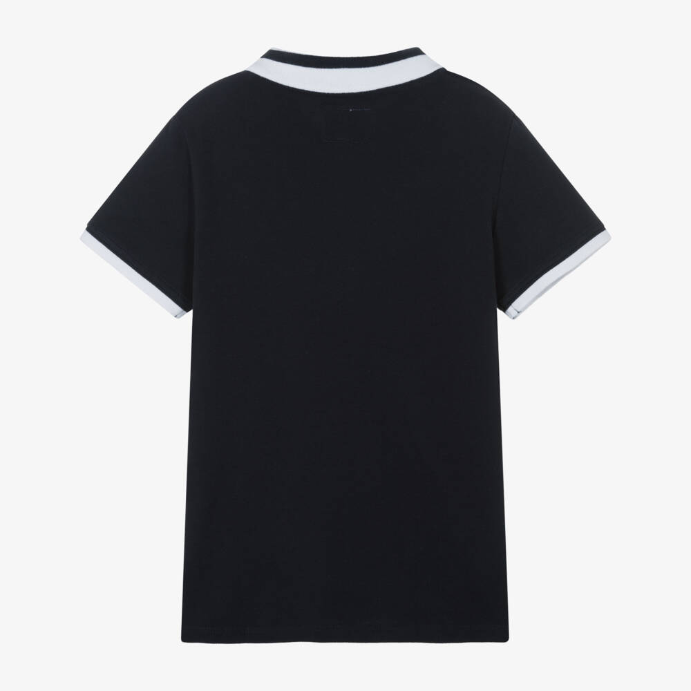 Guess-Boys Blue Bear Cotton Polo | Childrensalon Outlet