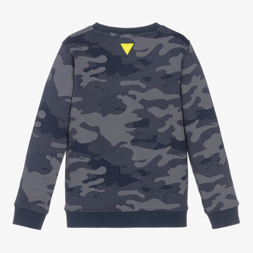 Guess-Синий свитшот с камуфляжным принтом | Childrensalon Outlet