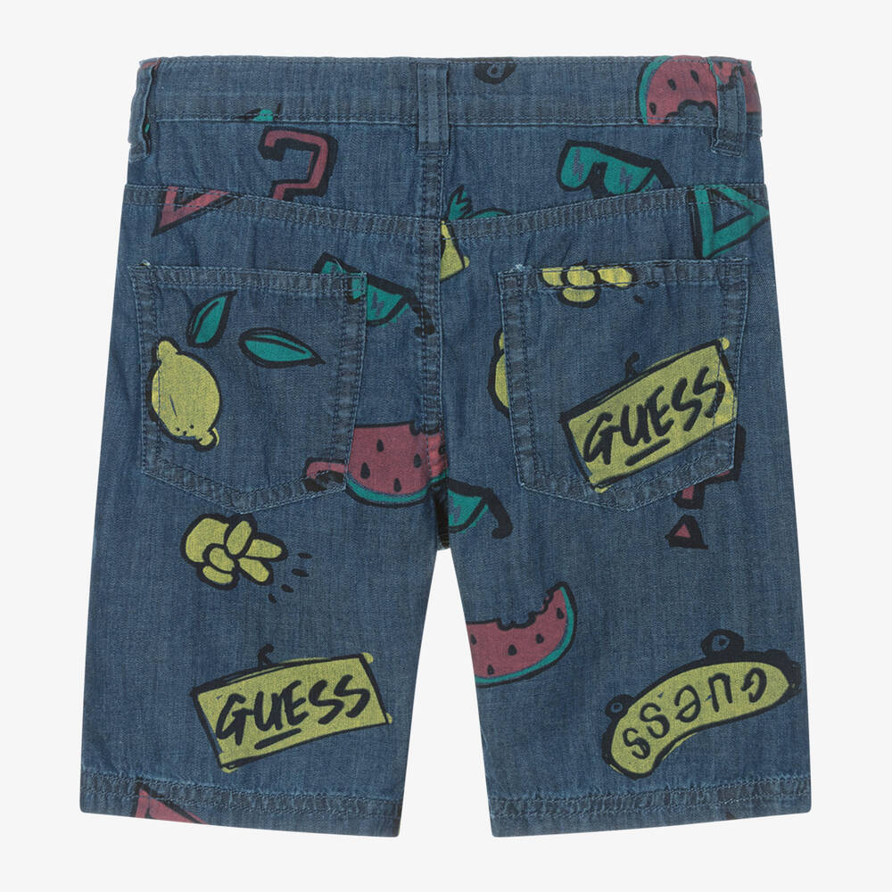 Guess-Синие шорты из шамбре для мальчиков | Childrensalon Outlet