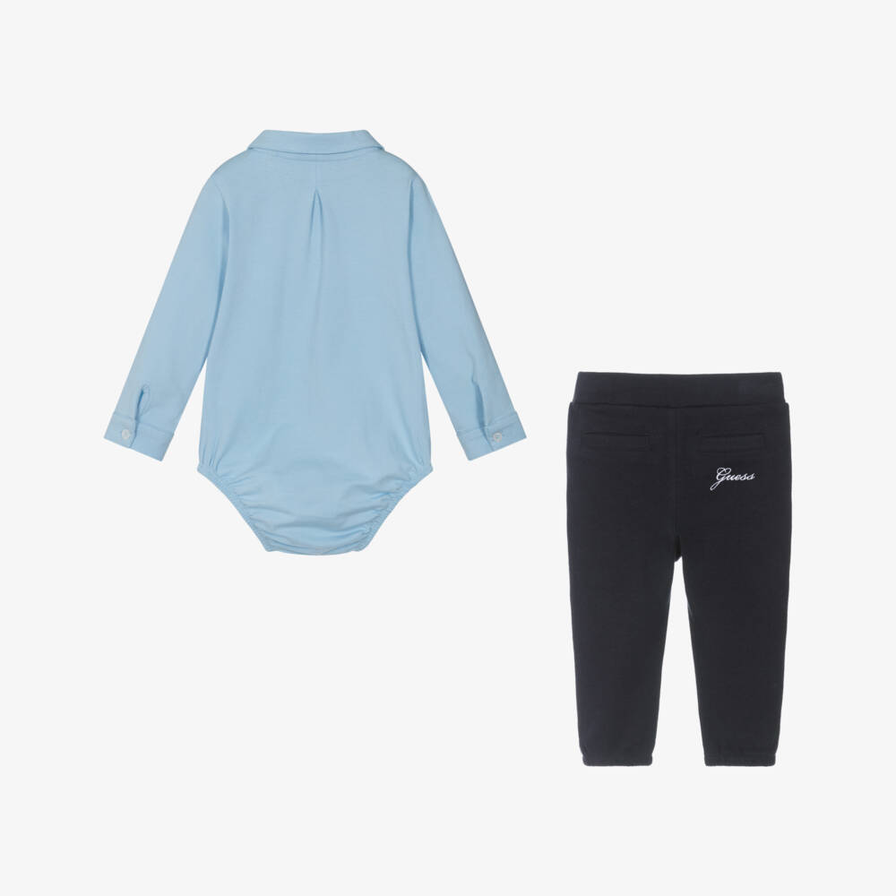 Guess-Boys Blue Cotton Jersey Ensemble | Childrensalon Outlet