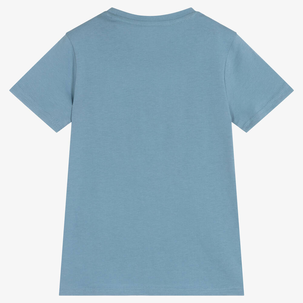 Guess - Boys Blue Cotton Logo T-Shirt | Childrensalon Outlet