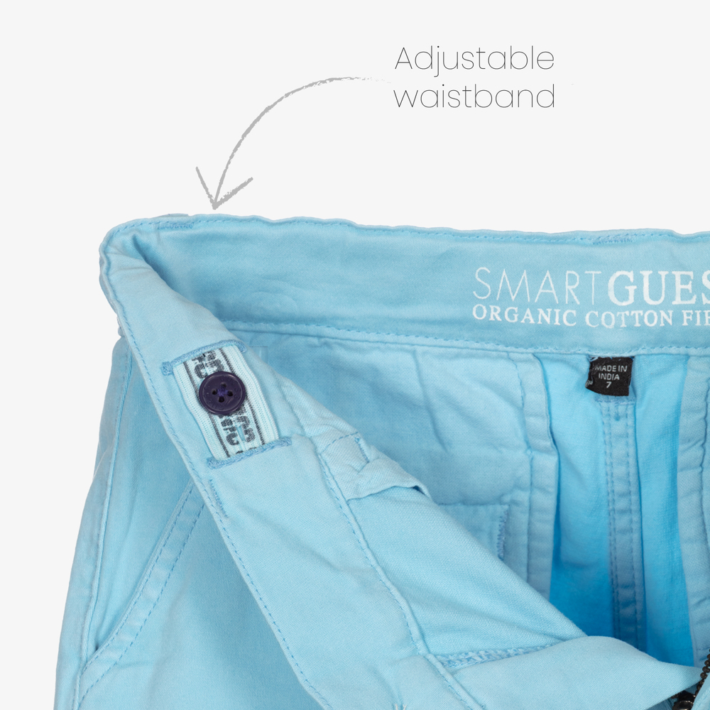 Guess-Boys Blue Cotton Shorts | Childrensalon Outlet