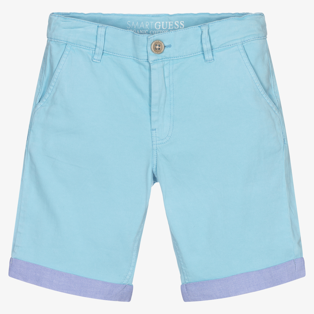 Guess-Голубые хлопковые шорты для мальчиков | Childrensalon Outlet
