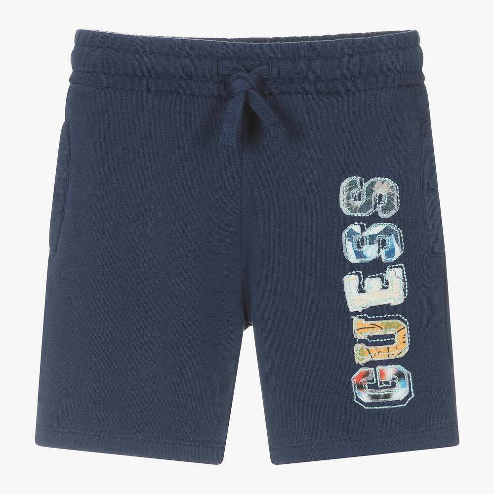 Guess-Boys Blue Cotton Shorts | Childrensalon Outlet