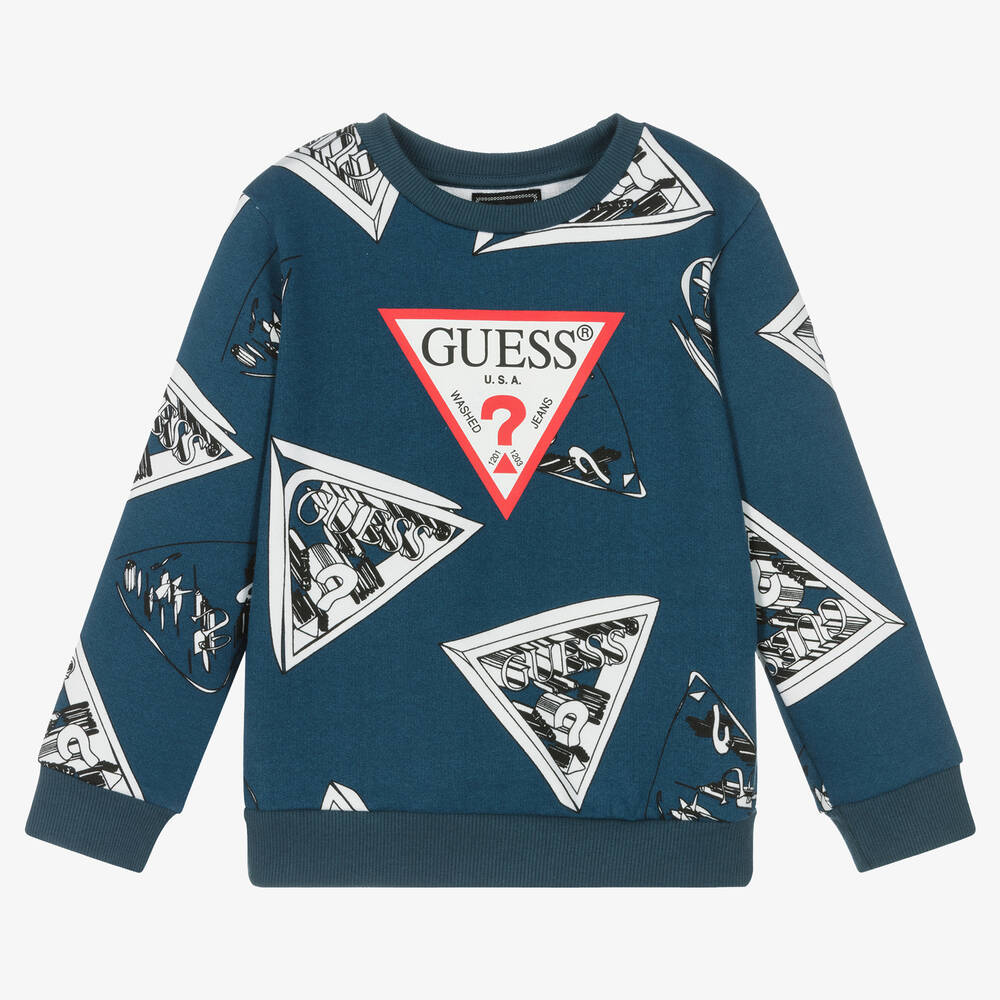 Guess - Blaues Baumwoll-Sweatshirt | Childrensalon