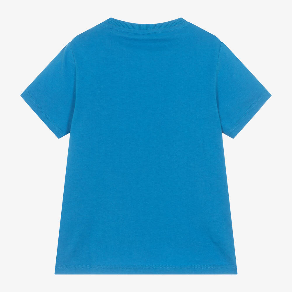 Guess-Boys Blue Cotton T-Shirt | Childrensalon Outlet