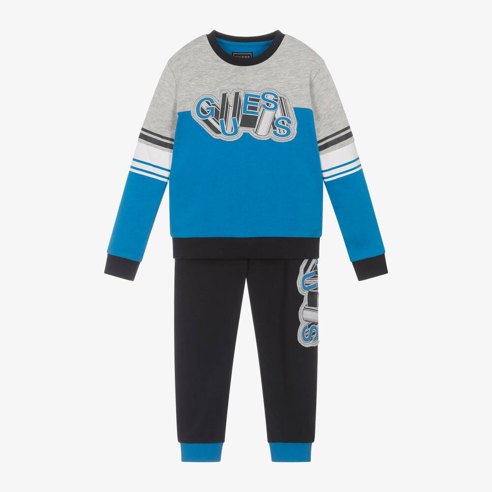 Guess-Синий спортивный костюм из хлопка для мальчиков | Childrensalon Outlet