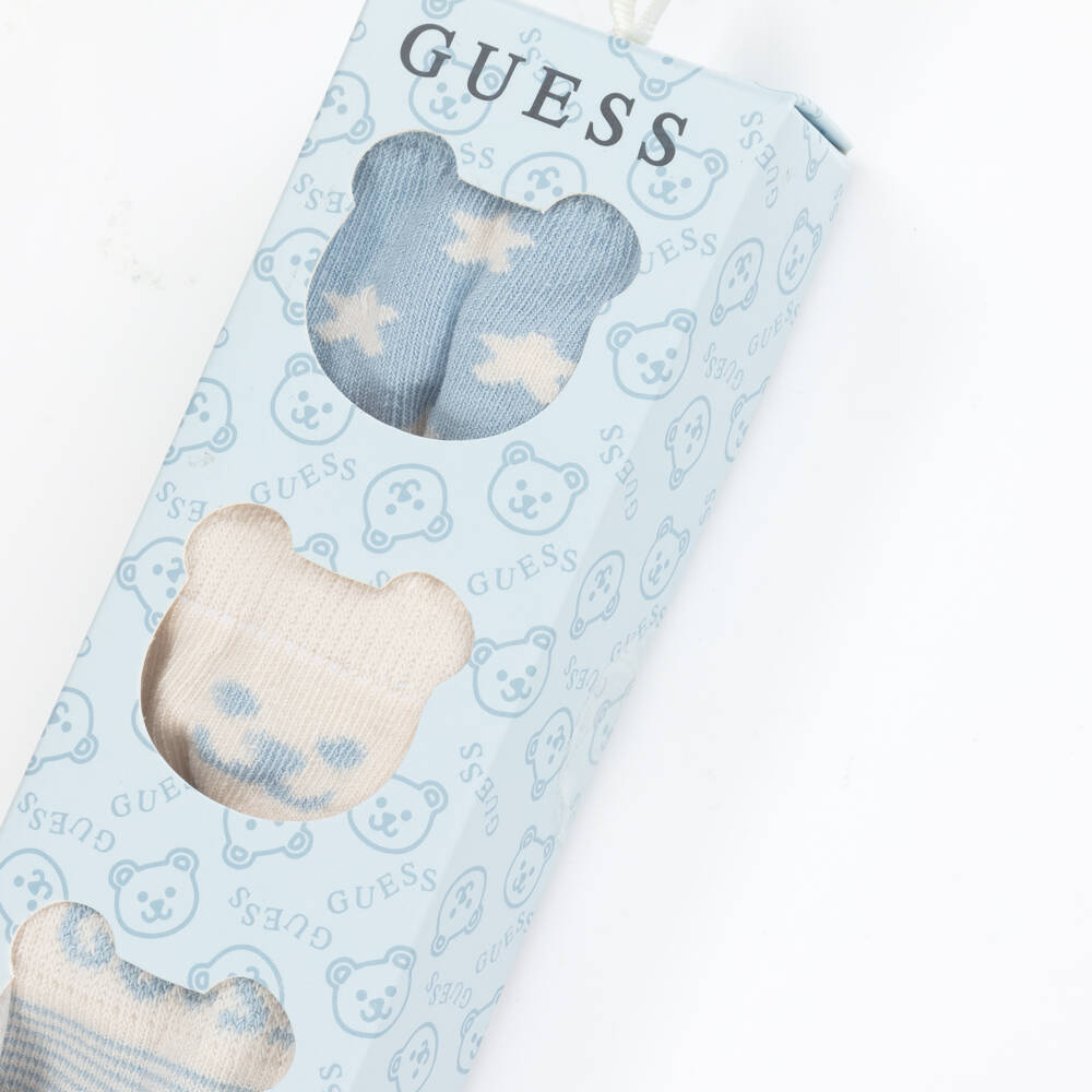 Guess-Boys Blue Cozy Cotton Socks Trio | Childrensalon Outlet
