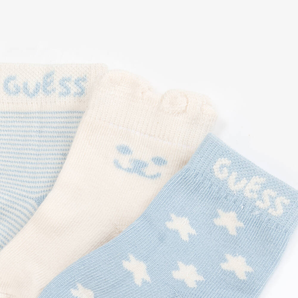 Guess-Boys Blue Cozy Cotton Socks Trio | Childrensalon Outlet