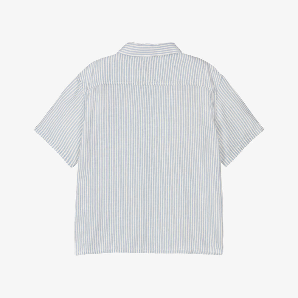 Guess-قميص مخطط بالأزرق والكريمي للأولاد | Childrensalon Outlet