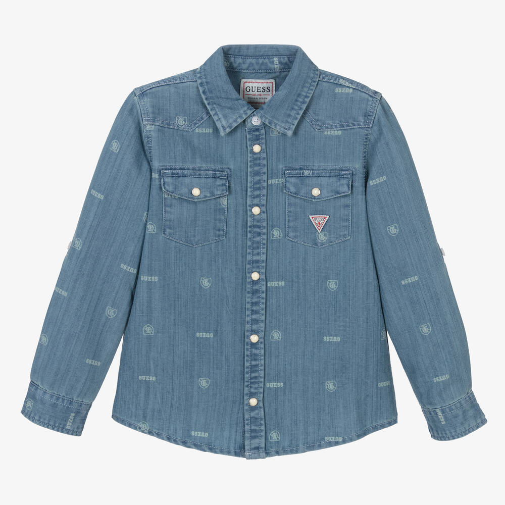 Guess-Синяя джинсовая рубашка для мальчиков | Childrensalon Outlet