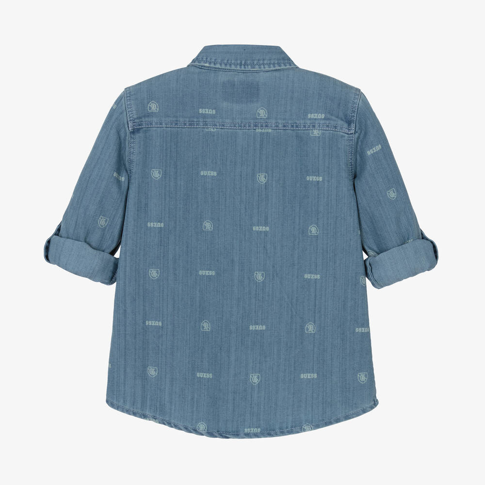 Guess-Синяя джинсовая рубашка для мальчиков | Childrensalon Outlet