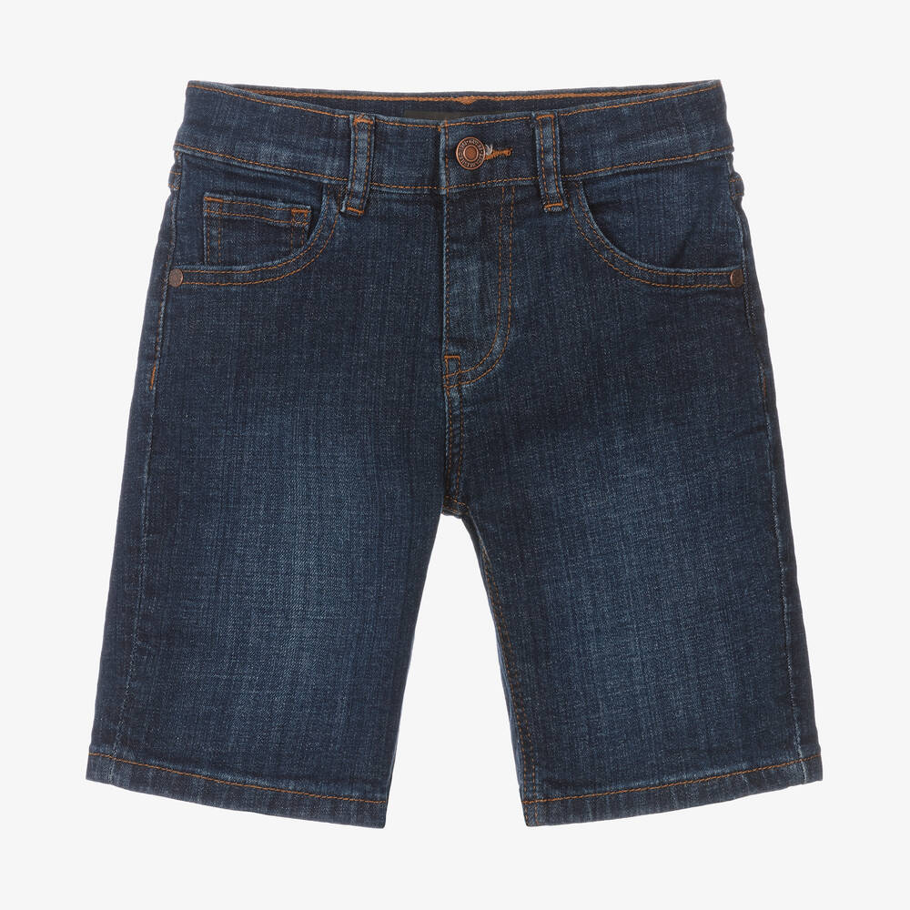 Guess-شورت قطن دنيم لون أزرق داكن للأولاد | Childrensalon Outlet